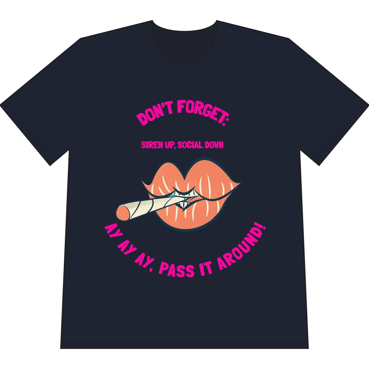 Don't Forget: Pass It Around T-Shirt — Retro Lips Joint Graphic Tee