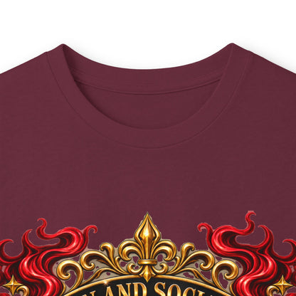 Heraldic Crest Long Sleeve Tee — 'Skin and Skull Co.' Gothic Emblem