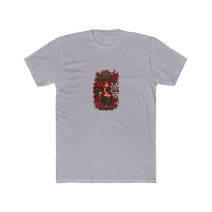 Gothic Siren Graphic Tee — Red Rose Woman Crest T‑Shirt