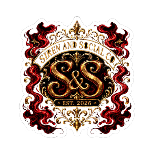 Siren & Social Co. Gold Crest Kiss-Cut Sticker  Logo (Est. 2026)