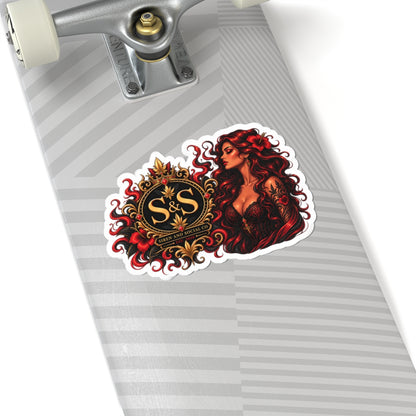 Siren & Social Redhead Emblem Sticker — Kiss-Cut Decorative Vinyl
