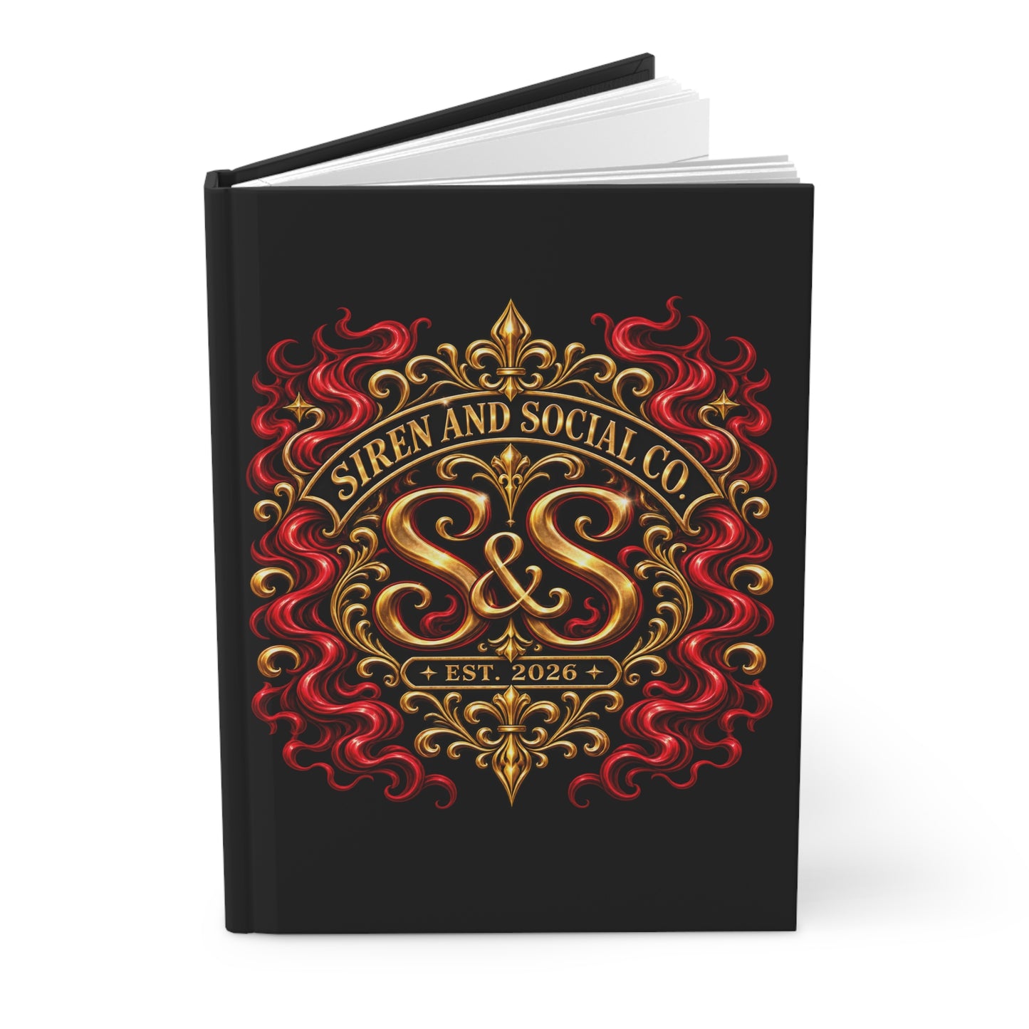 Hardcover Journal — Siren and Social Co. Gold & Red Emblem (Lined)