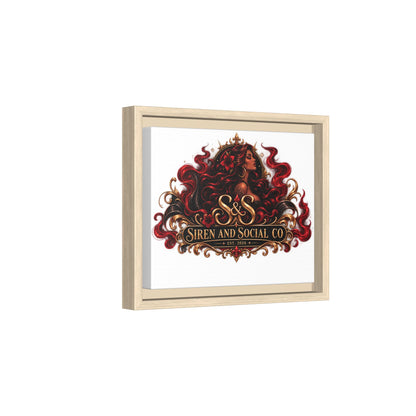 Siren & Social Co. Framed Matte Canvas Art — Red Siren Logo Wall Decor