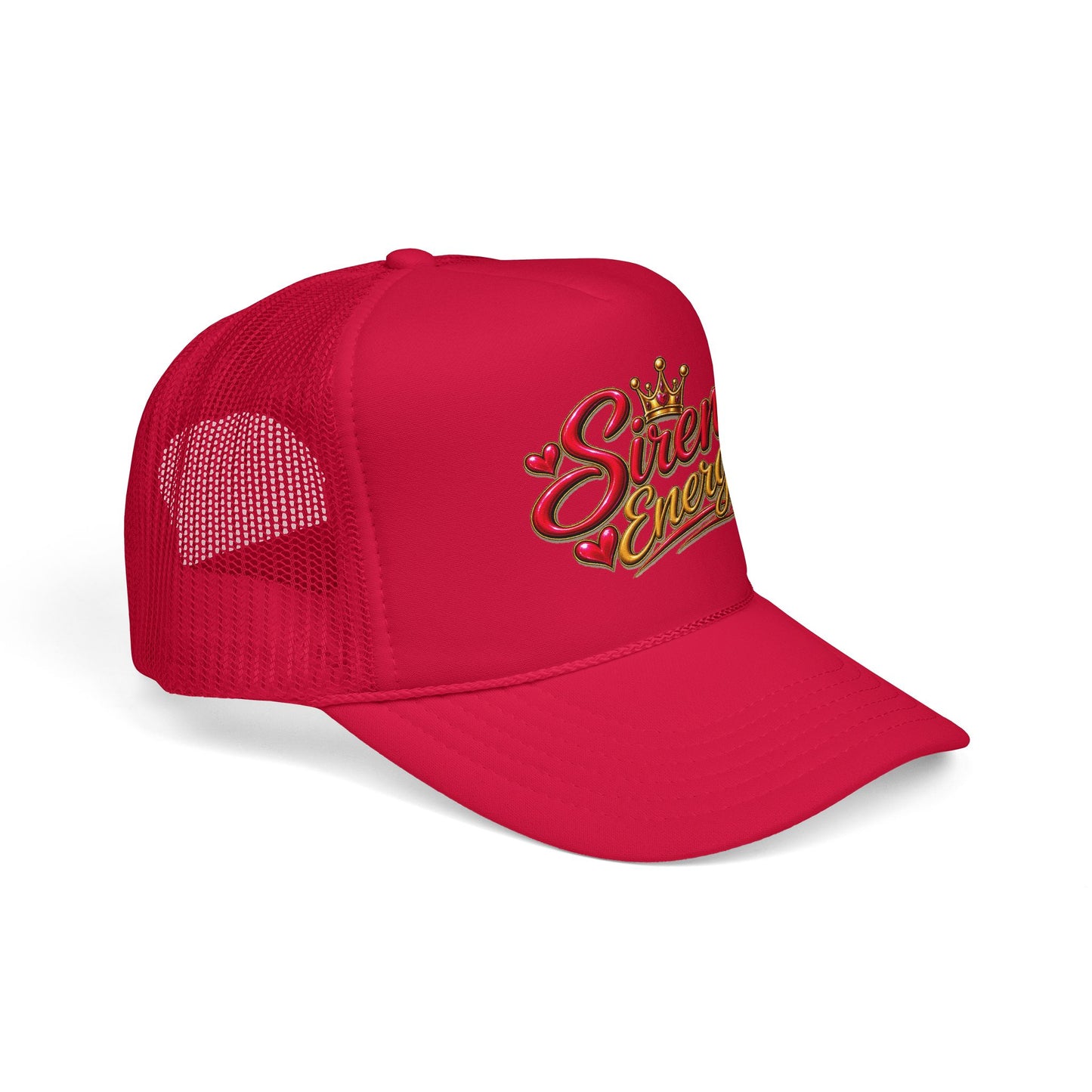 Siren Energy Trucker Hat — Glitter Script Crown Design