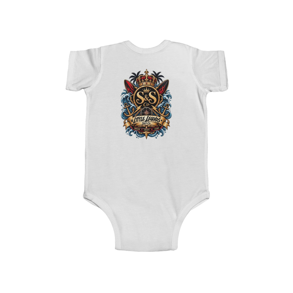 "Little Legends" Tropical Crest Baby Onesie