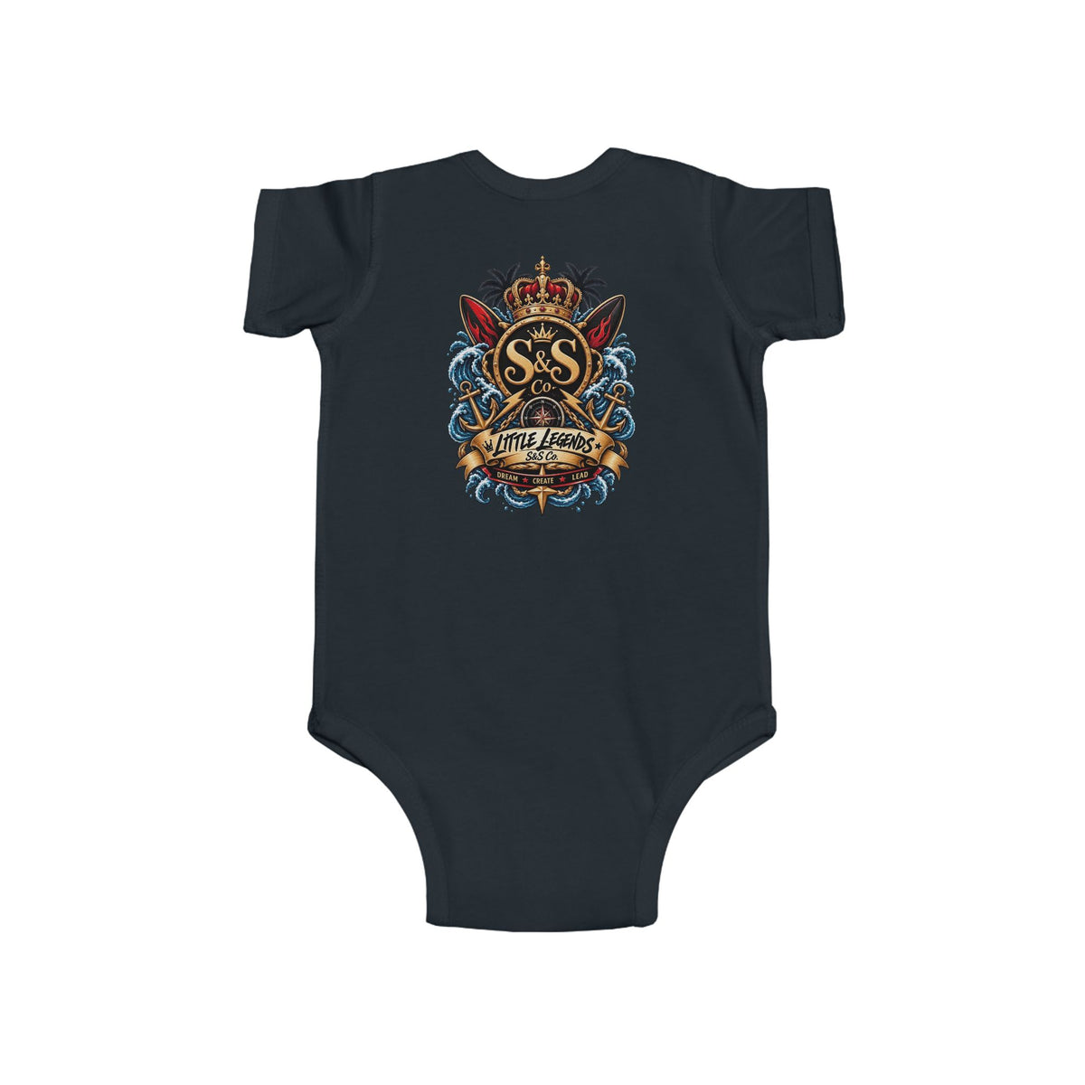 "Little Legends" Tropical Crest Baby Onesie