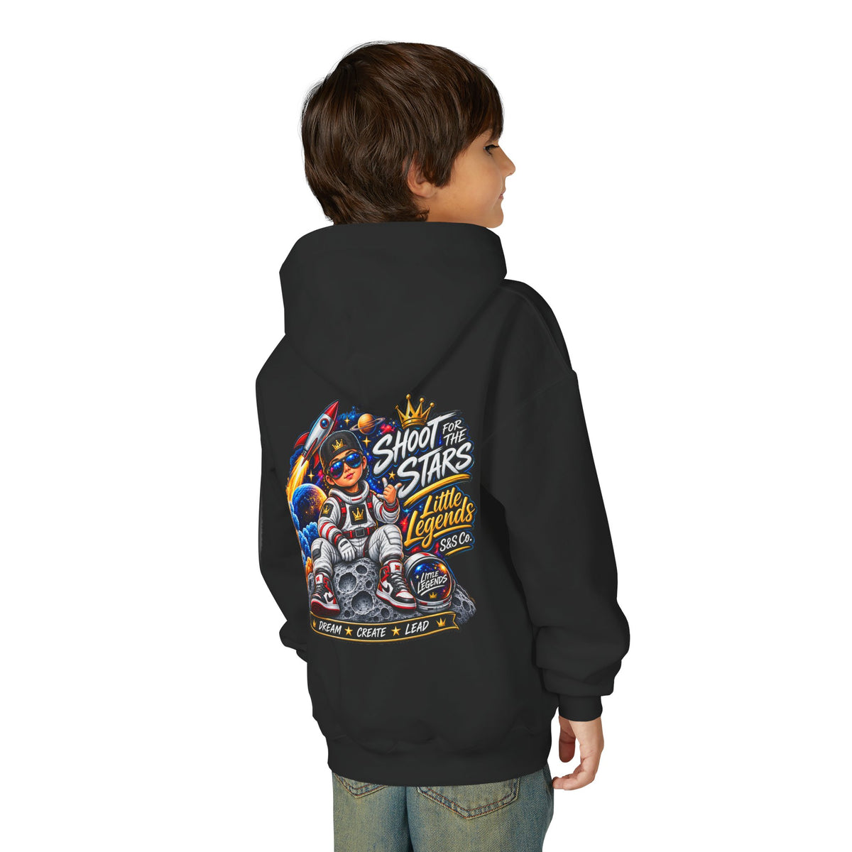 'Shoot for the Stars' Little Legends Graphic Hooded Sweatshirt