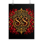 Siren and Social Co. Ornate Gold & Red Emblem Poster