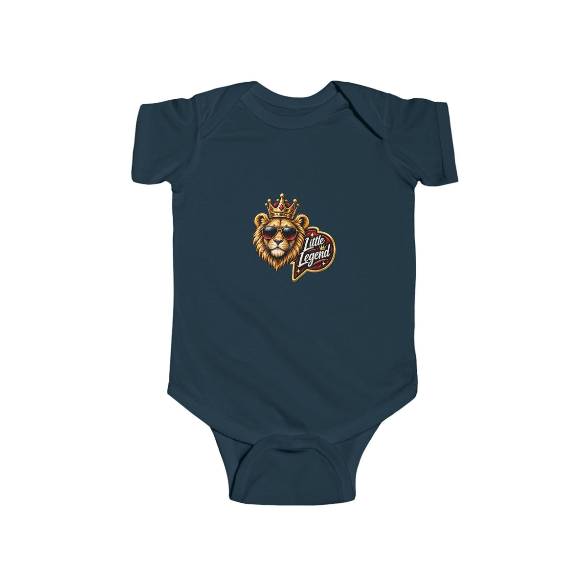 Little King "Stay Royal" Crowned Lion Baby Onesie