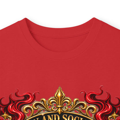 Heraldic Crest Long Sleeve Tee — 'Skin and Skull Co.' Gothic Emblem