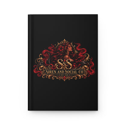 Siren & Social Co. Hardcover Journal — Lined Matte Notebook with Elegant Red Siren Crest