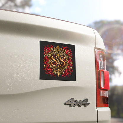 Car Magnet — Ornate Gold & Red 'Siren and Social Co.' Logo (Est. 2026)