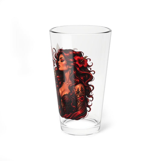 16oz Mixing Glass with Flaming Siren Crest — Barware Cocktail Stirring Glass