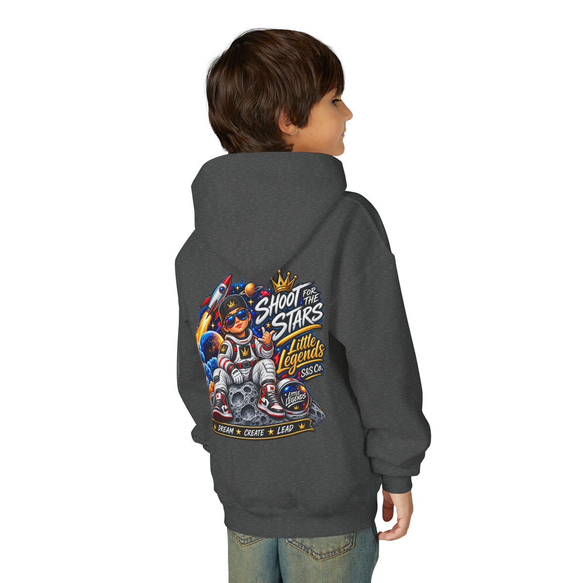 'Shoot for the Stars' Little Legends Graphic Hooded Sweatshirt