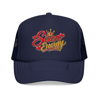 Siren Energy Trucker Hat — Glitter Script Crown Design