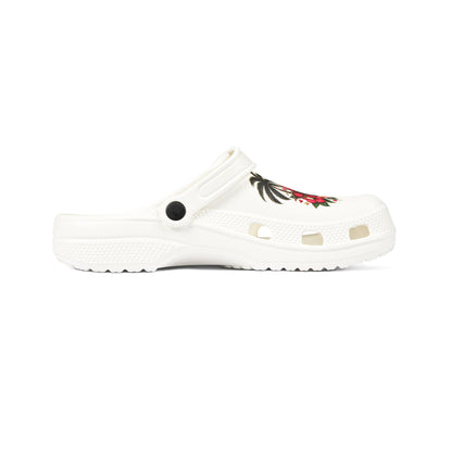 Floral Skull EVA Foam Clogs — Women’s Tropical Day of the Dead Slip‑Ons