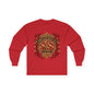 Heraldic Crest Long Sleeve Tee — 'Skin and Skull Co.' Gothic Emblem