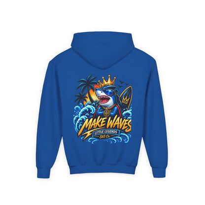 'Make Waves' Shark Surf Graphic with Crown & S&S Co Logo