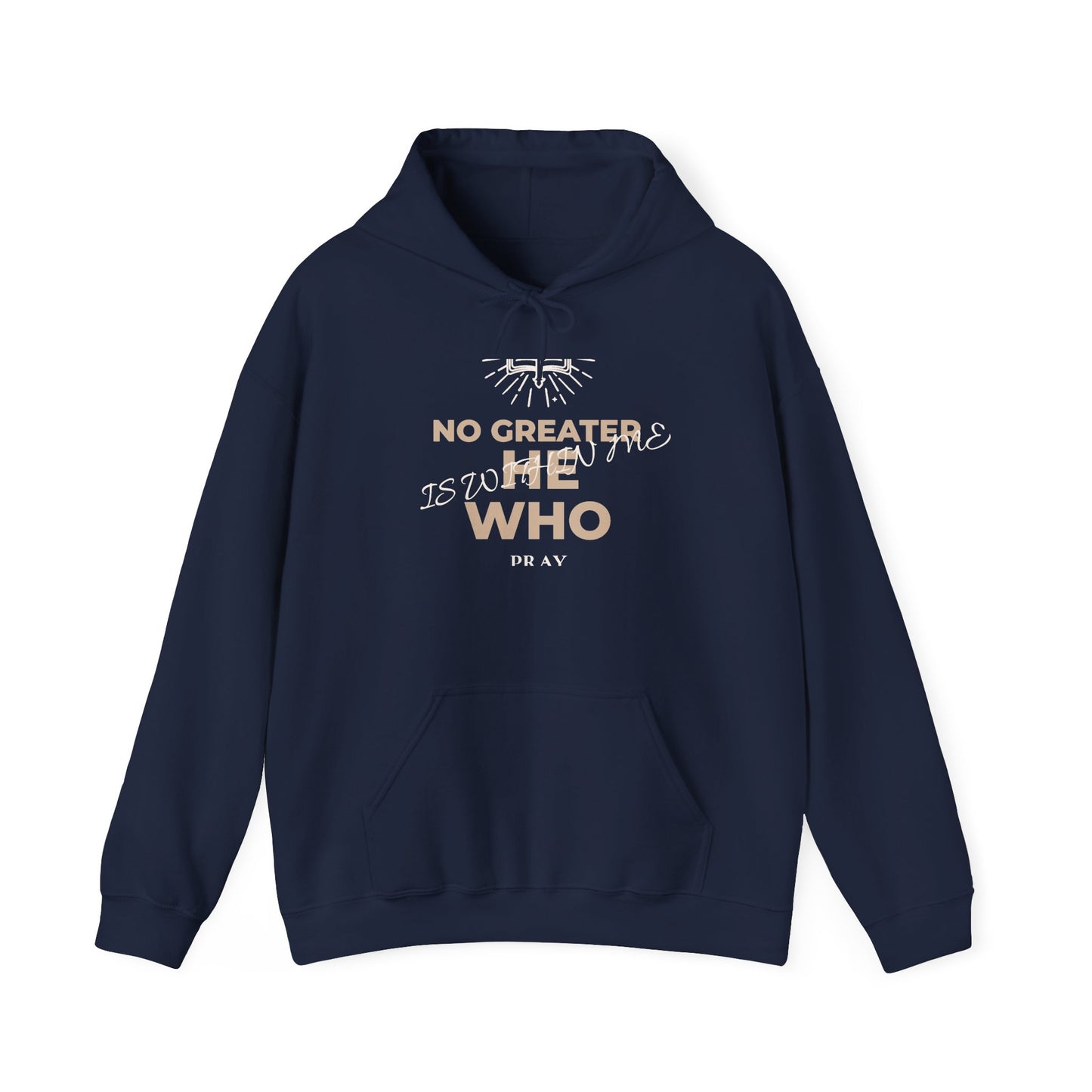 No Greater He Who Is Within Me Hoodie — Inspirational Christian Pullover