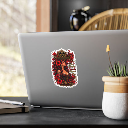 Vintage Red Rose Femme Vinyl Sticker — Kiss-Cut Decal