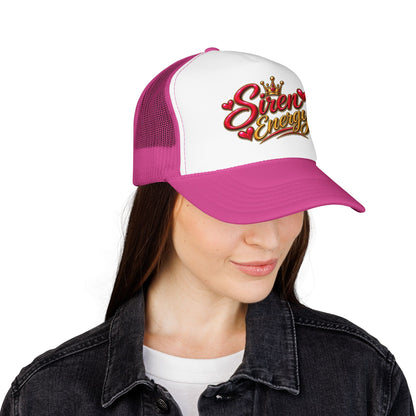 Siren Energy Trucker Hat — Glitter Script Crown Design