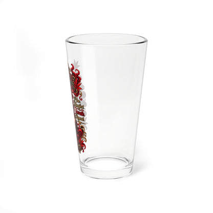 16oz Mixing Glass with Flaming Siren Crest — Barware Cocktail Stirring Glass