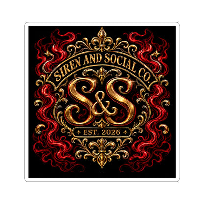 Siren & Social Co. Gold Crest Kiss-Cut Sticker  Logo (Est. 2026)
