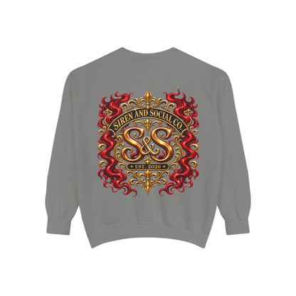 Siren & Social Co. Crewneck Sweatshirt — Vintage Gold & Red Crest