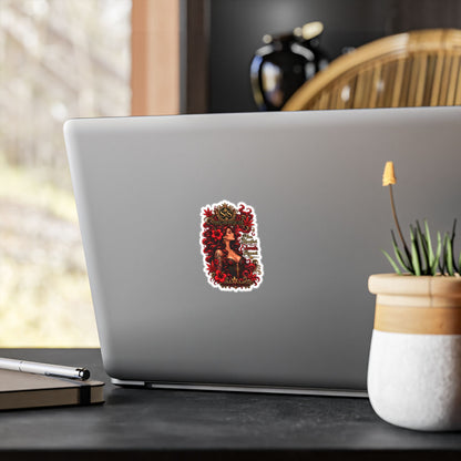 Vintage Red Rose Femme Vinyl Sticker — Kiss-Cut Decal