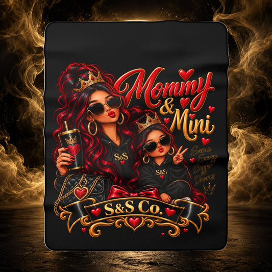 Mama & Mini Siren Matching Crowned Mom and Daughter Cozy Throw