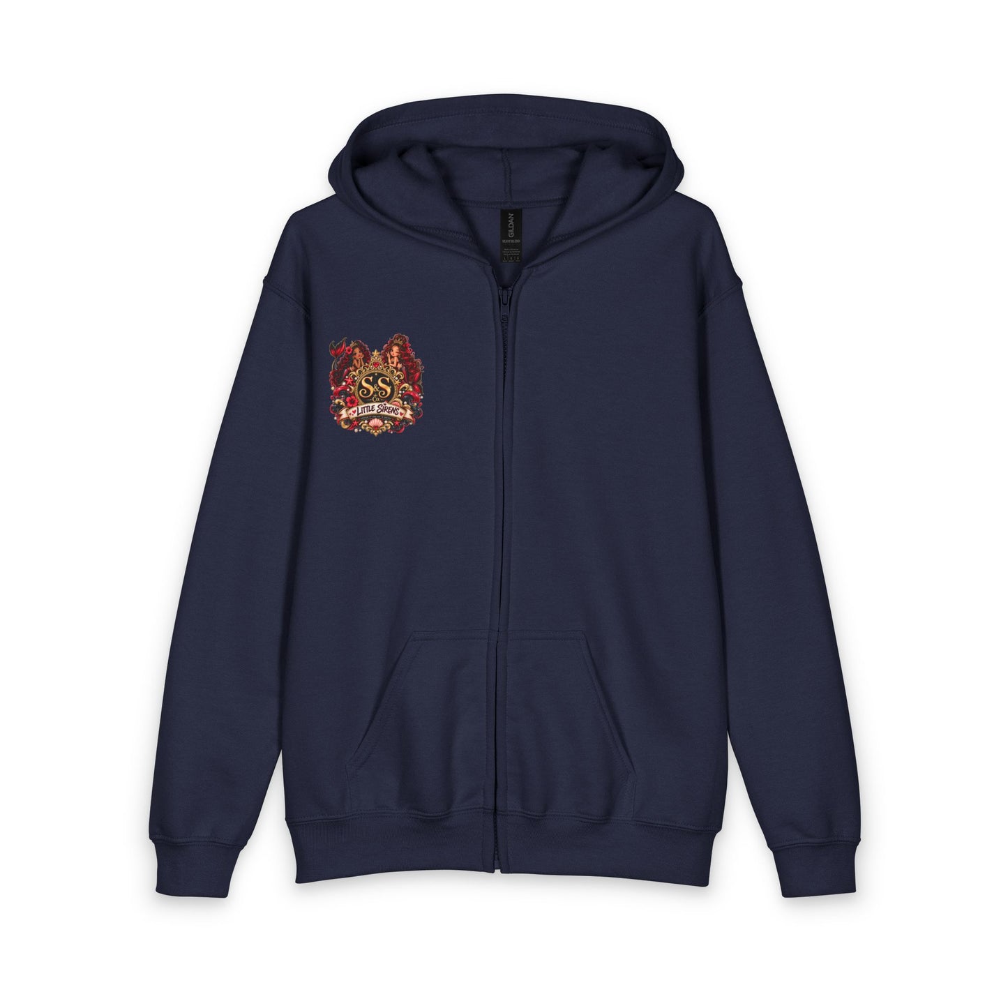Youth Zipped Hoodie — “Little Siren Energy” Cute Mermaid Graphic