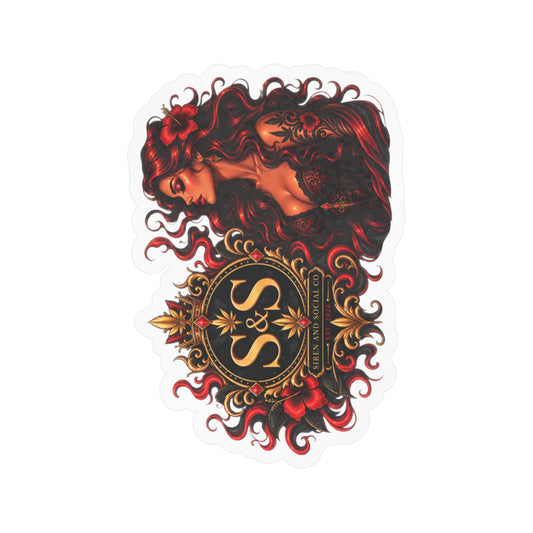 Gothic Siren Crest Sticker — Kiss-Cut Vinyl Decal