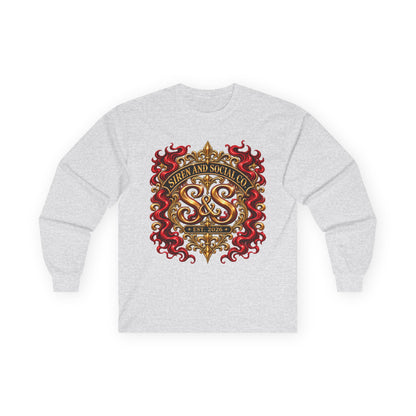 Heraldic Crest Long Sleeve Tee — 'Skin and Skull Co.' Gothic Emblem