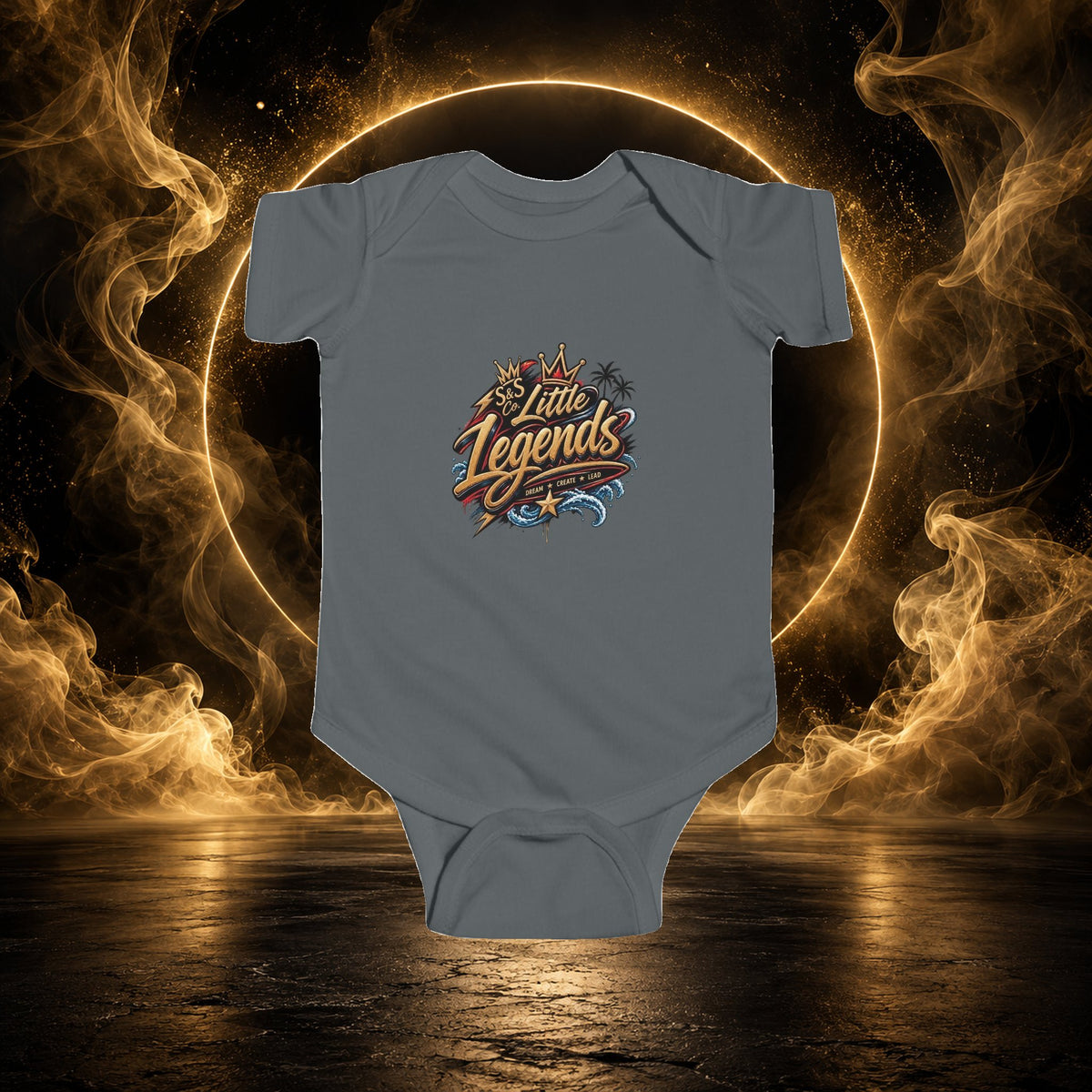 "Little Legends" Tropical Crest Baby Onesie