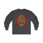 Heraldic Crest Long Sleeve Tee — 'Skin and Skull Co.' Gothic Emblem