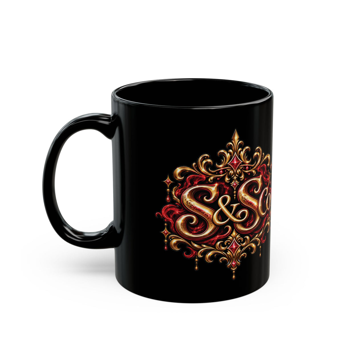 S&Co Vintage All Black Coffee Mug (11oz, 15oz)