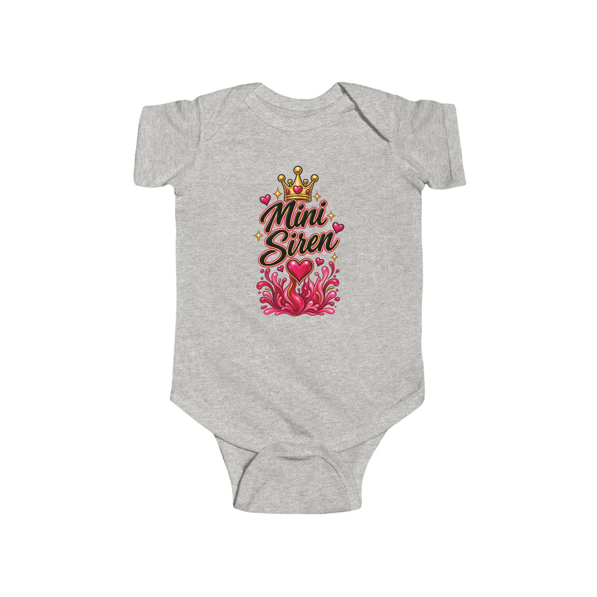 Mini Siren Infant Bodysuit — Cute Crown & Heart Baby Onesie