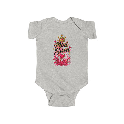 Mini Siren Infant Bodysuit — Cute Crown & Heart Baby Onesie