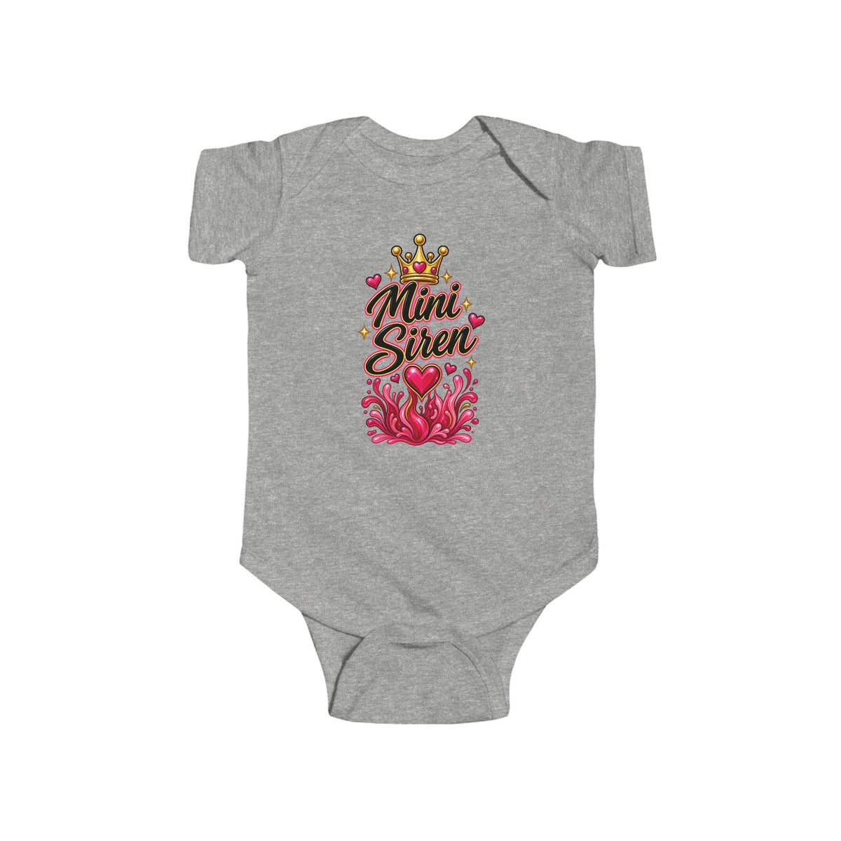 Mini Siren Infant Bodysuit — Cute Crown & Heart Baby Onesie