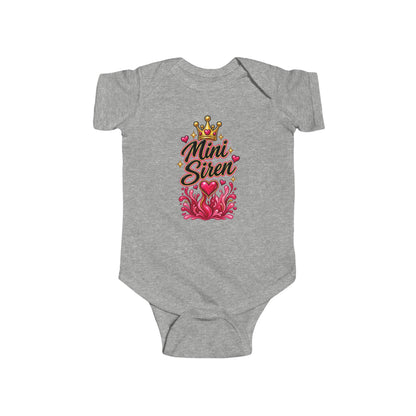 Mini Siren Infant Bodysuit — Cute Crown & Heart Baby Onesie