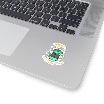 Monday’s Fastest Dino Sticker — Cute Triceratops Money Toss Kiss-Cut Sticker