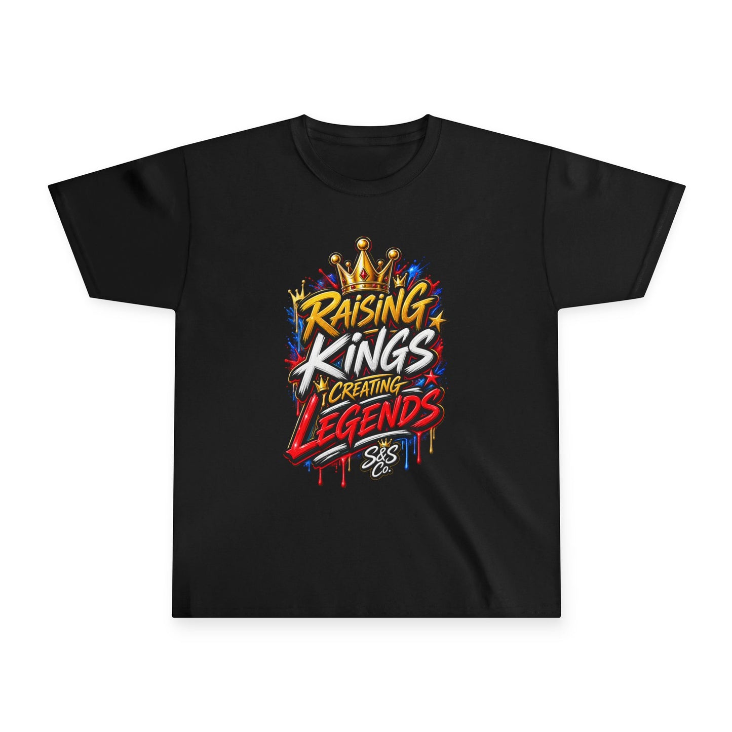 Youth T‑Shirt — "Raising Kings Creating Legends" Graphic Tee for Boys (Crown Streetwear)