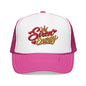 Siren Energy Trucker Hat — Glitter Script Crown Design