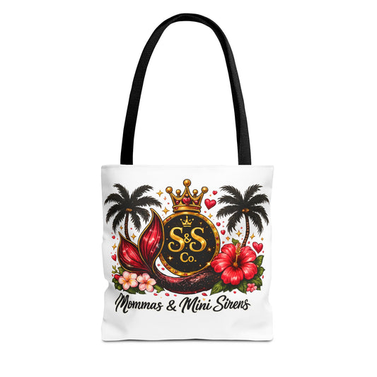 Mommas & Mini Sirens Tote Bag — Tropical Mermaid Mom Beach Tote