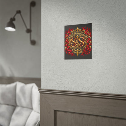 Siren and Social Co. Ornate Gold & Red Emblem Poster
