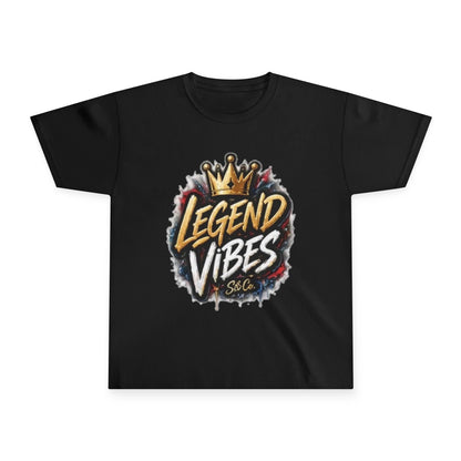 Legend Vibes Kids T‑Shirt — Youth Graphic Tee with Crown Street Art Design
