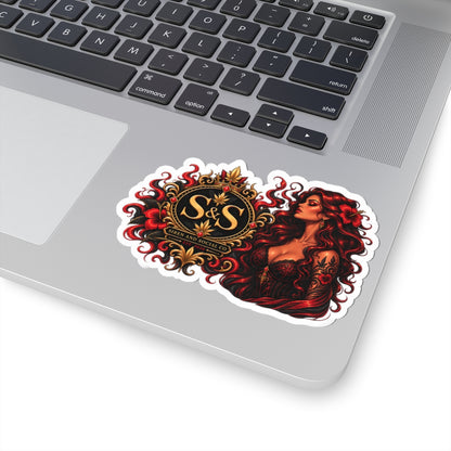 Siren & Social Redhead Emblem Sticker — Kiss-Cut Decorative Vinyl