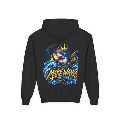 'Make Waves' Shark Surf Graphic with Crown & S&S Co Logo