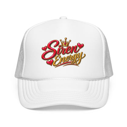 Siren Energy Trucker Hat — Glitter Script Crown Design