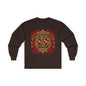 Heraldic Crest Long Sleeve Tee — 'Skin and Skull Co.' Gothic Emblem